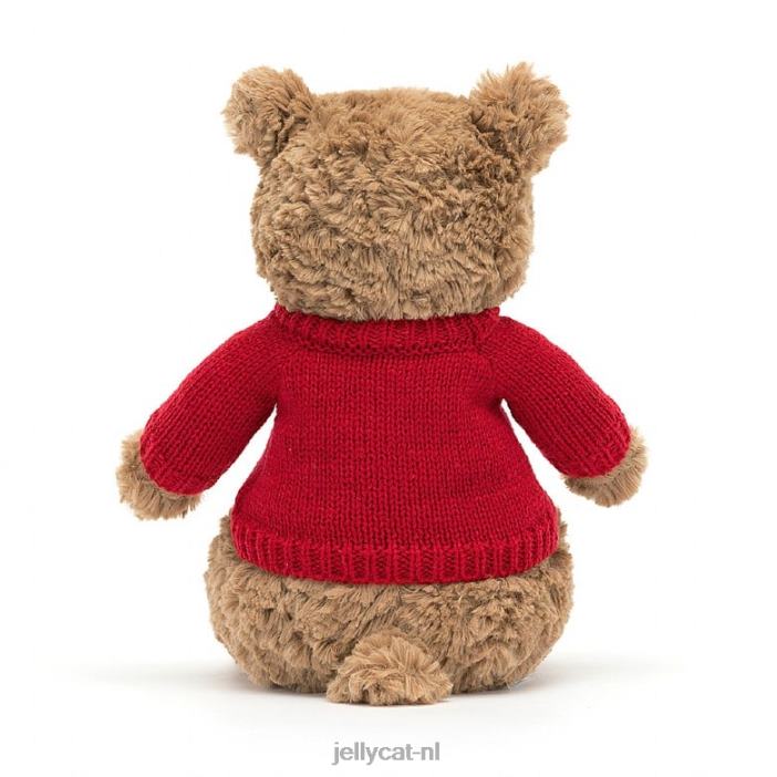 Jellycat Bartholomeus beer met gepersonaliseerde rode trui bruin NJJ68140 speelgoed-
