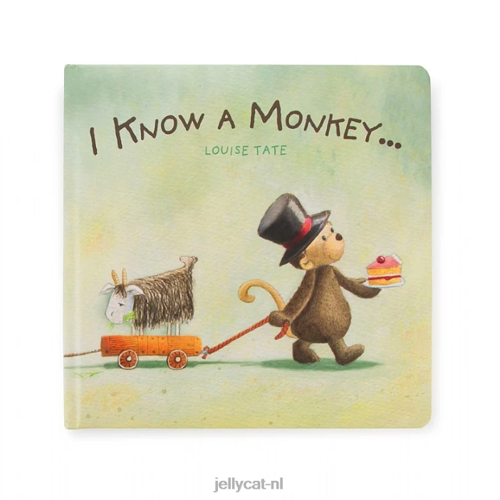 Jellycat Ik ken een apenboek en een verlegen aap bruin NJJ68746 boek