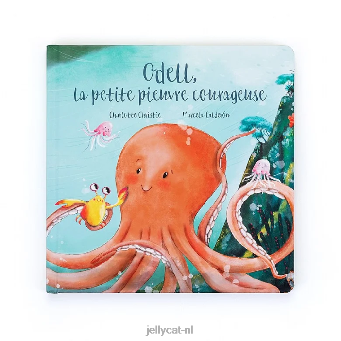 Jellycat Odell la petite pieuvre moedig gebruik livre veelkleurig NJJ68794 boek