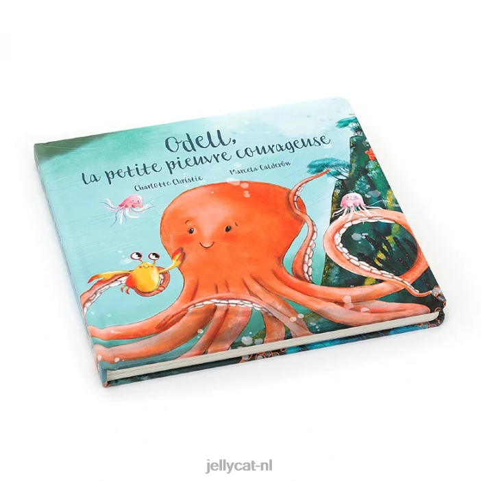 Jellycat Odell la petite pieuvre moedig gebruik livre veelkleurig NJJ68794 boek