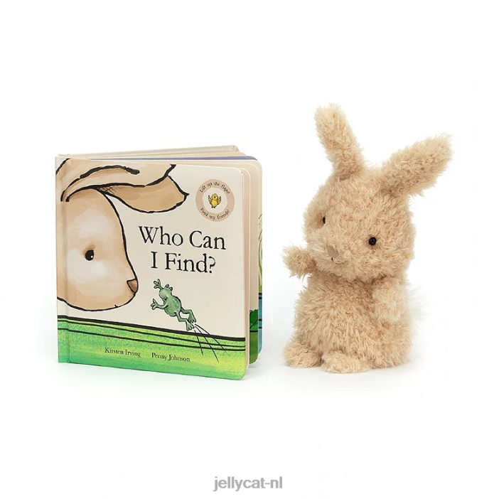 Jellycat Wie kan ik vinden een boek en een klein konijntje honing NJJ68737 boek