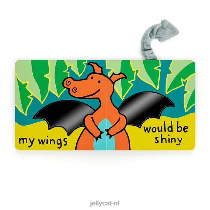 Jellycat als ik een drakenboek was en een verlegen drakengroen NJJ68808 boek