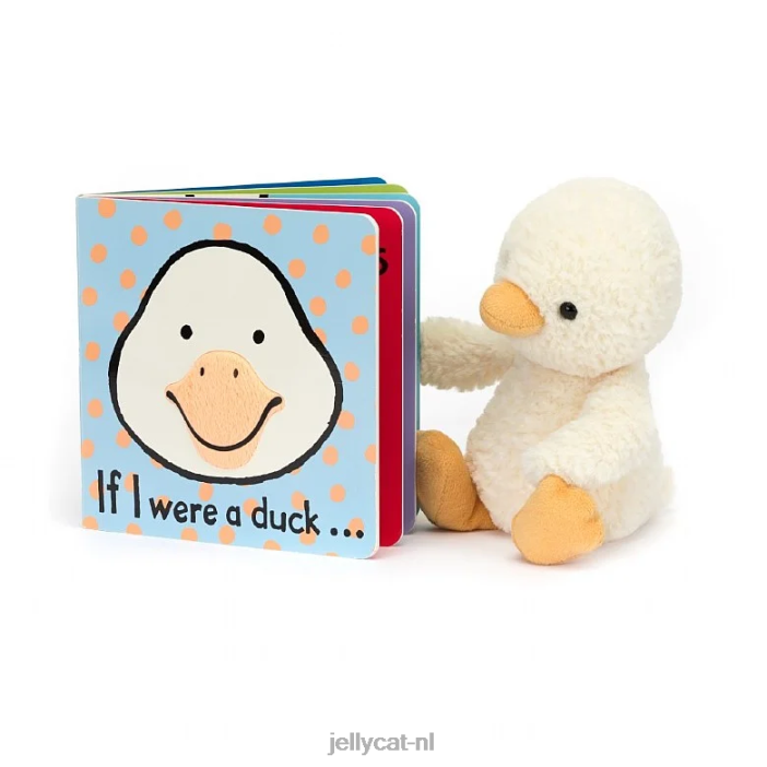 Jellycat als ik een eendboek was en een tuimelende eend meerkleurig NJJ68807 boek