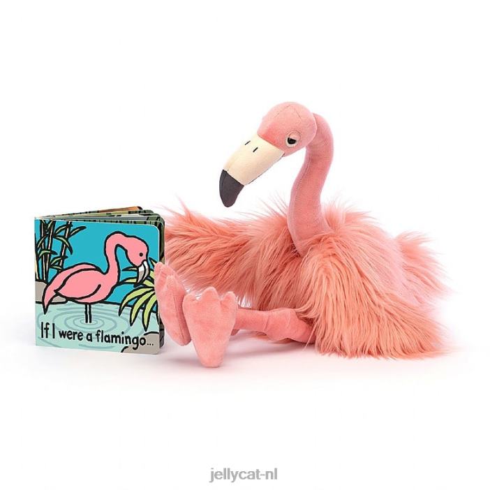 Jellycat als ik een flamingoboek en rosario flamingo multi-colour was NJJ68797 boek