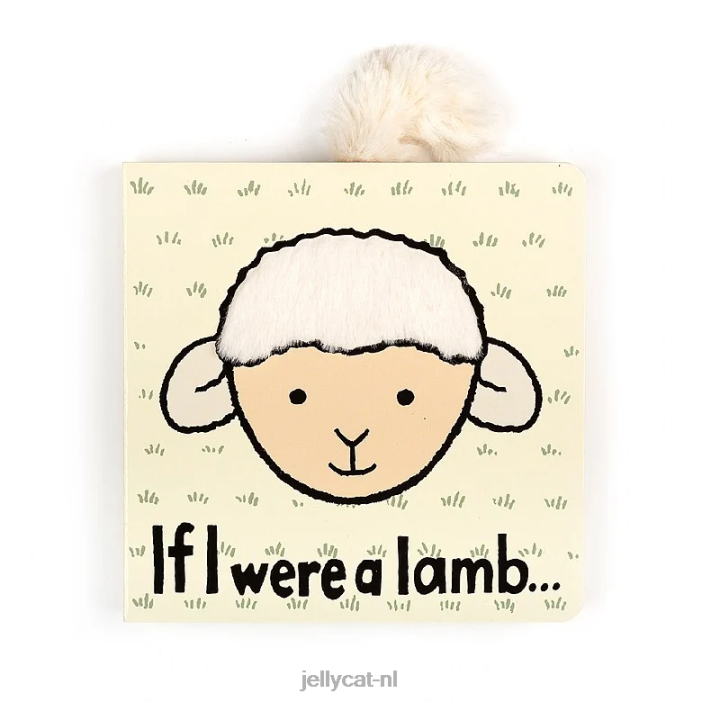 Jellycat als ik een lamsboek en een verlegen lamscrème was NJJ68735 boek