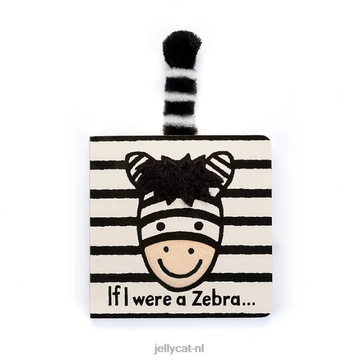 Jellycat als ik een zebrakartonboek was meerkleurig NJJ68776 boek