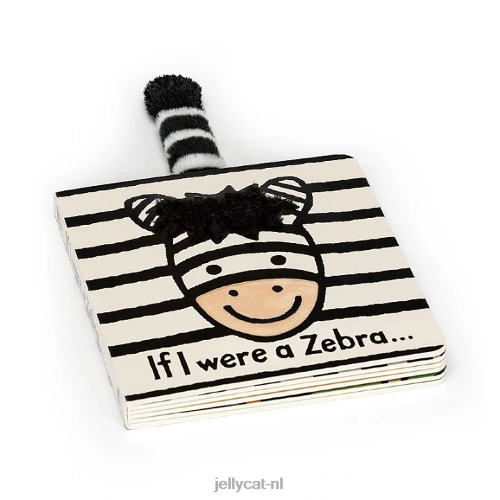 Jellycat als ik een zebrakartonboek was meerkleurig NJJ68776 boek