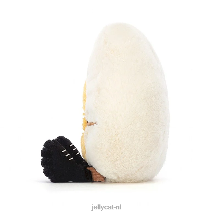 Jellycat amusant gekookt ei chic wit en geel NJJ6855 speelgoed-