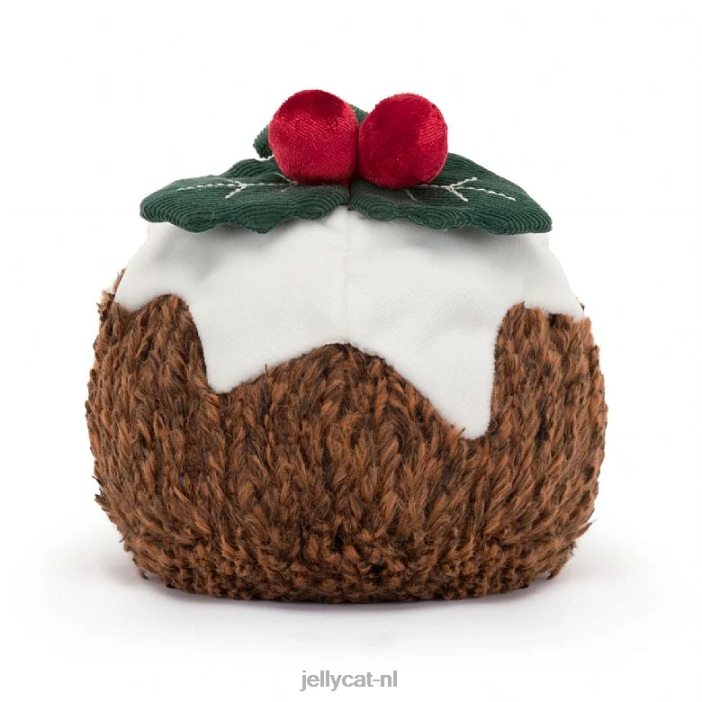 Jellycat amusante kerstpudding bruin NJJ6874 speelgoed-