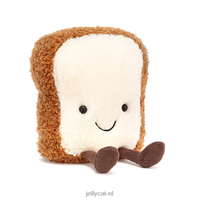 Jellycat amusante toast bruin en wit NJJ68533 speelgoed-