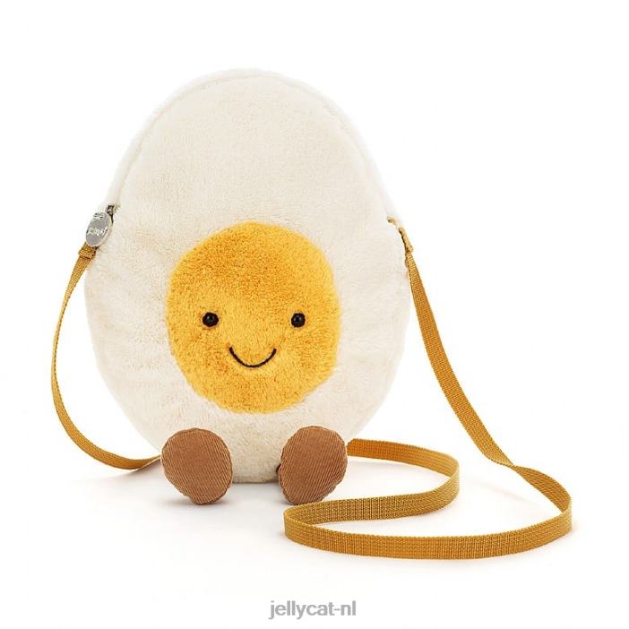 Jellycat amusante vrolijke gekookte eierzakcrème NJJ6899 tas