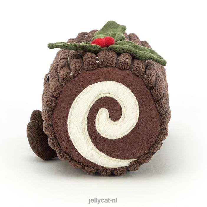Jellycat amusante yule log bruin NJJ6838 speelgoed-