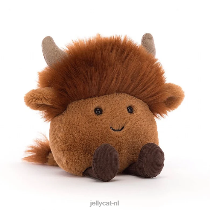 Jellycat amuseabean hoogland koe bruin NJJ6882 speelgoed-