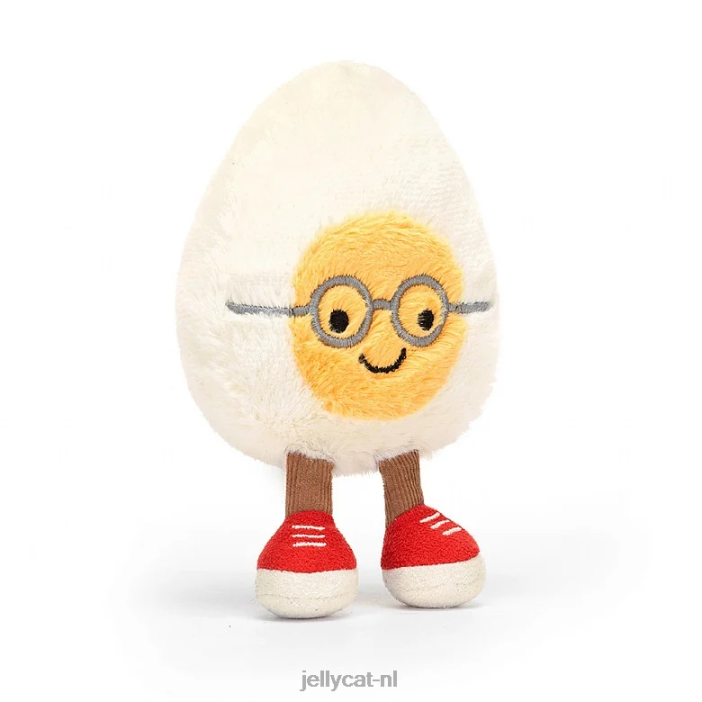 Jellycat amuseable gekookt ei geek geel en crème NJJ6832 speelgoed-