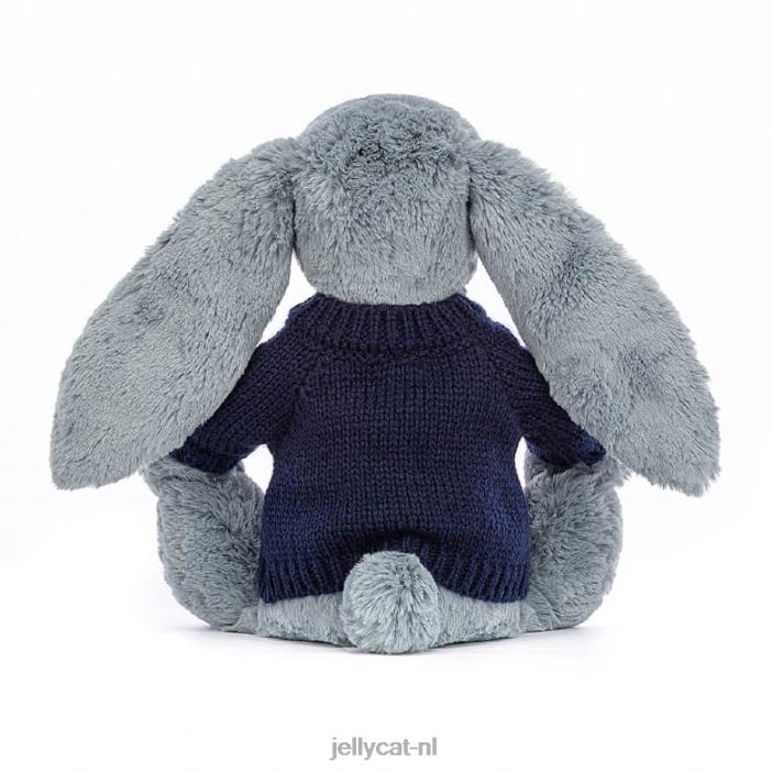 Jellycat bloesem dusky met gepersonaliseerde marineblauwe trui NJJ68436 speelgoed-