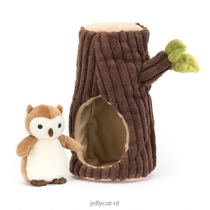 Jellycat bosfauna uil bruin en wit NJJ68255 speelgoed-