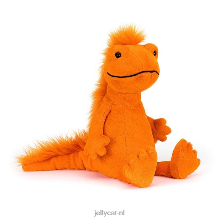 Jellycat cruz kuifsalamander oranje NJJ68350 speelgoed-