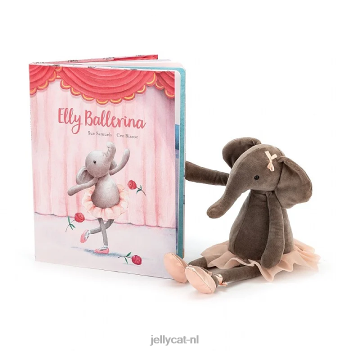 Jellycat elly ballerinaboek en dansende dartey olifant grijs NJJ68691 boek