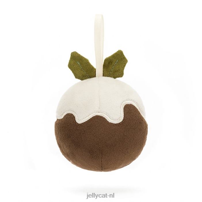 Jellycat feestelijke folly kerstpudding bruin NJJ6839 speelgoed-