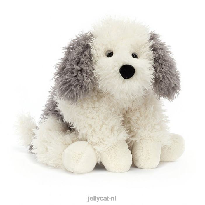 Jellycat floofie herdershond grijs en wit NJJ68403 speelgoed-