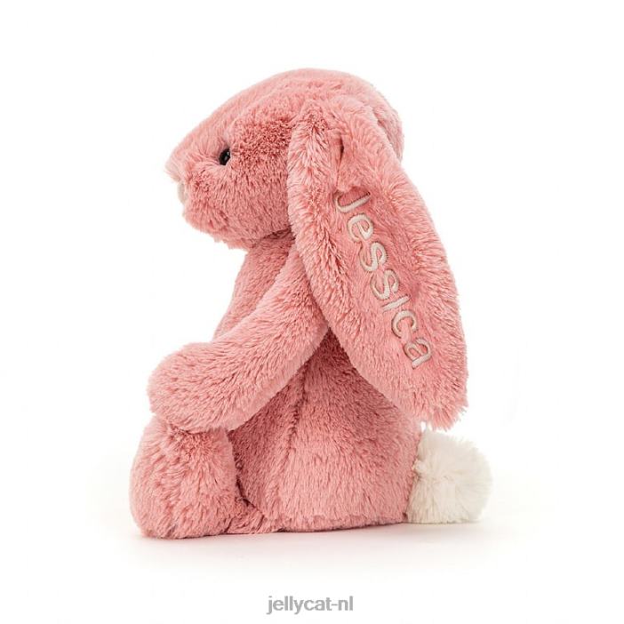 Jellycat gepersonaliseerd verlegen bloemblaadje konijntje medium sorbetroze NJJ68130 speelgoed-