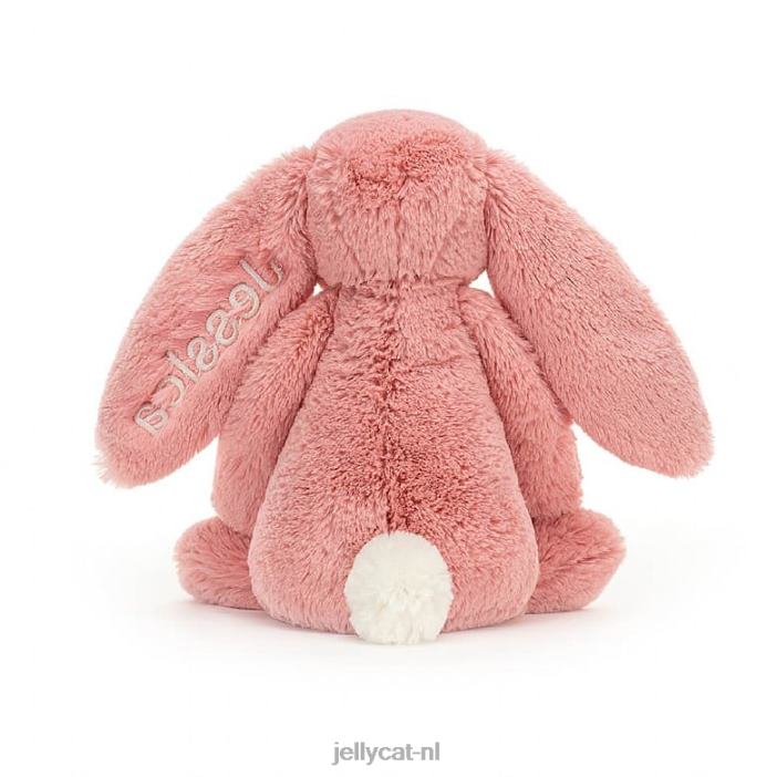 Jellycat gepersonaliseerd verlegen bloemblaadje konijntje medium sorbetroze NJJ68130 speelgoed-