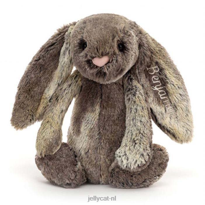 Jellycat gepersonaliseerd verlegen katoenstaartkonijntje middengrijs NJJ68478 speelgoed-
