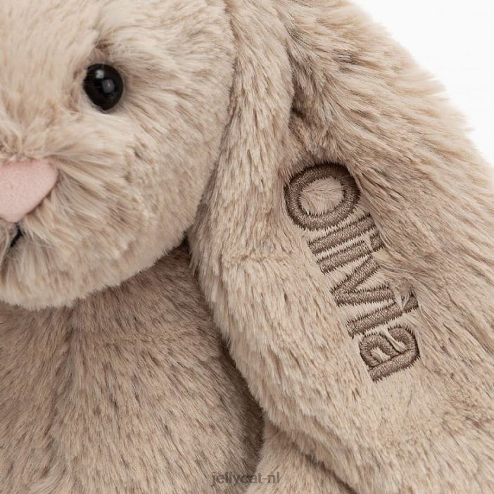 Jellycat gepersonaliseerd verlegen konijntje medium beige NJJ6869 speelgoed-