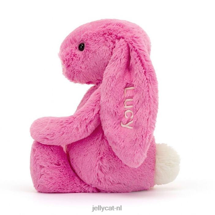 Jellycat gepersonaliseerd verlegen konijntje medium felroze NJJ68173 speelgoed-