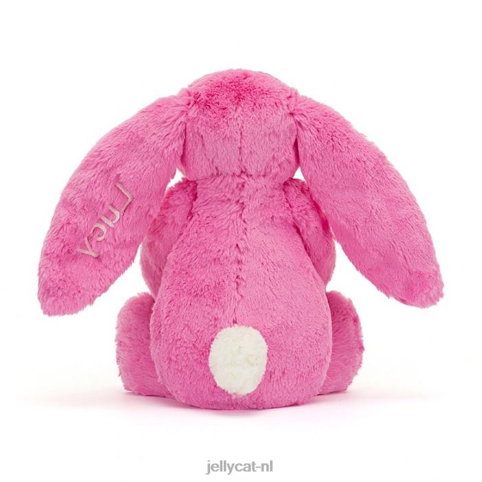 Jellycat gepersonaliseerd verlegen konijntje medium felroze NJJ68173 speelgoed-