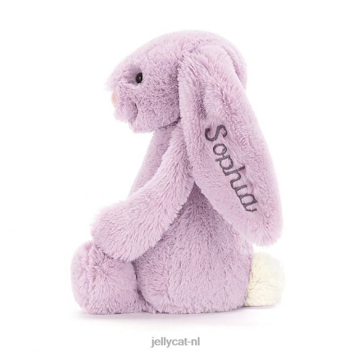 Jellycat gepersonaliseerd verlegen konijntje medium lila NJJ6892 speelgoed-