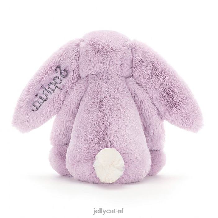 Jellycat gepersonaliseerd verlegen konijntje medium lila NJJ6892 speelgoed-