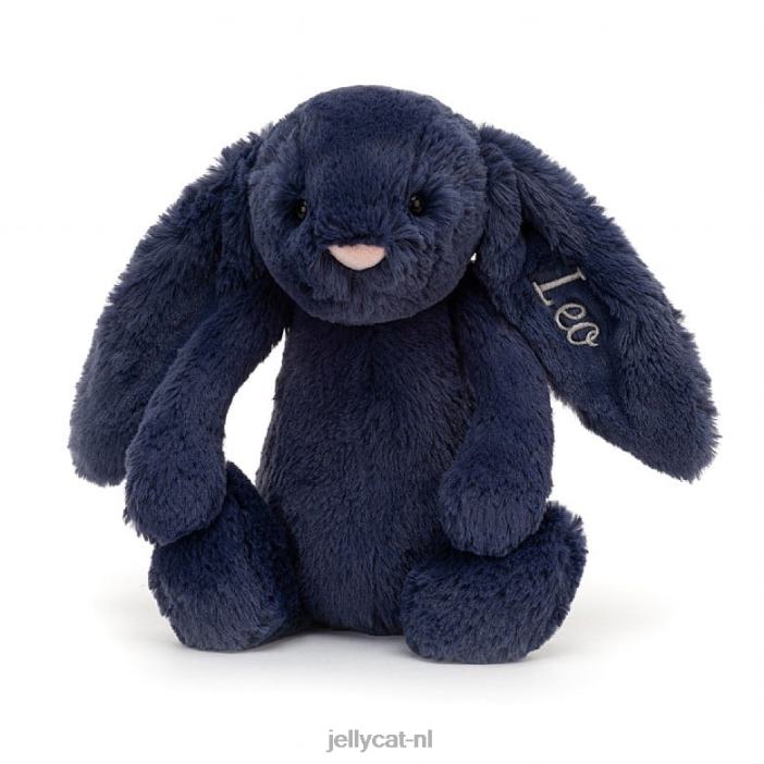 Jellycat gepersonaliseerd verlegen konijntje medium marineblauw NJJ68242 speelgoed-