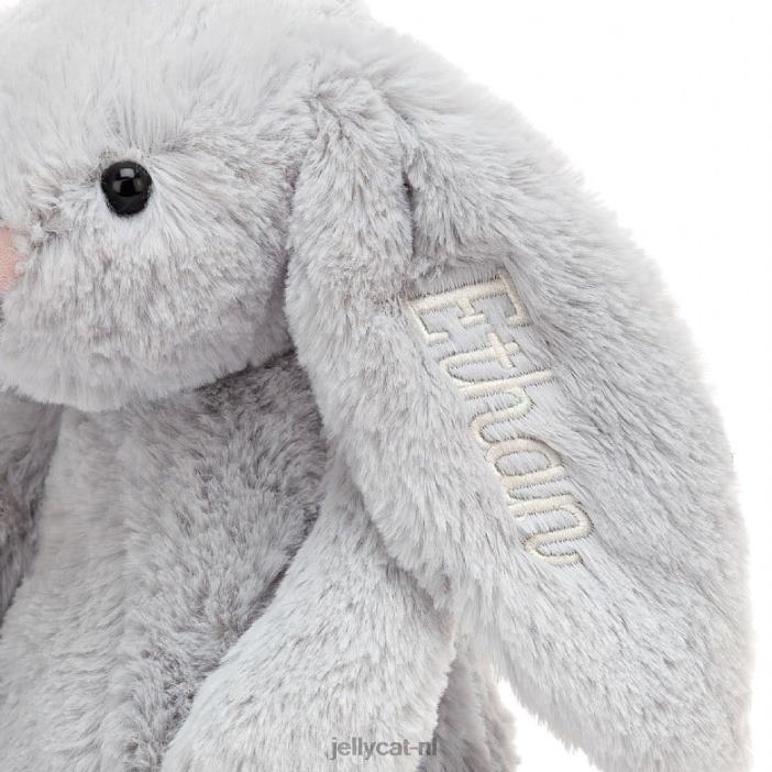 Jellycat gepersonaliseerd verlegen konijntje medium zilver NJJ68273 speelgoed-