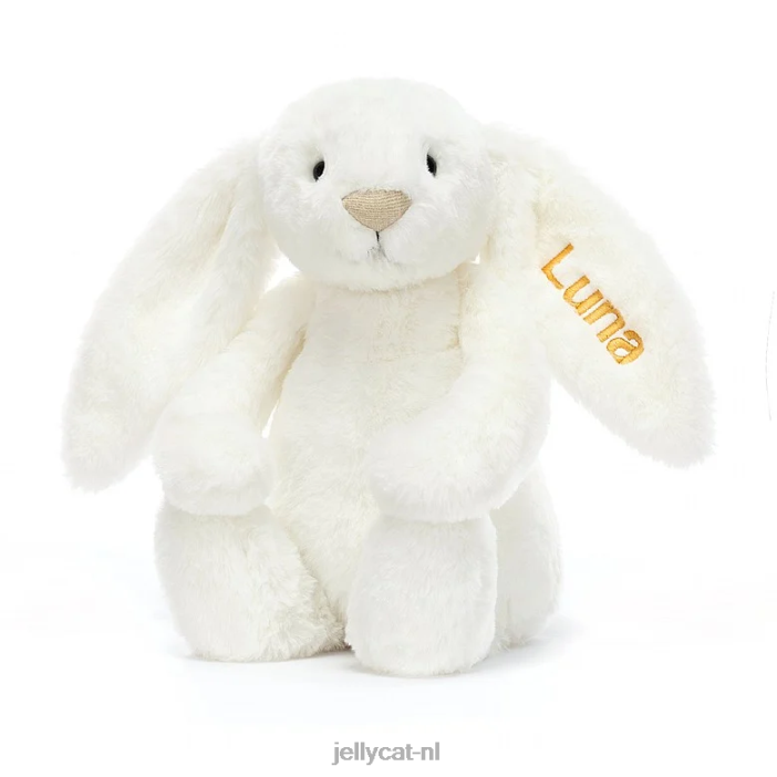Jellycat gepersonaliseerd verlegen luxe konijntje luna medium wit NJJ68228 speelgoed-