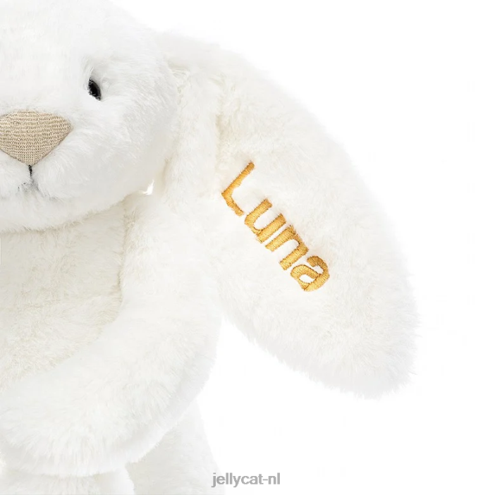 Jellycat gepersonaliseerd verlegen luxe konijntje luna medium wit NJJ68228 speelgoed-