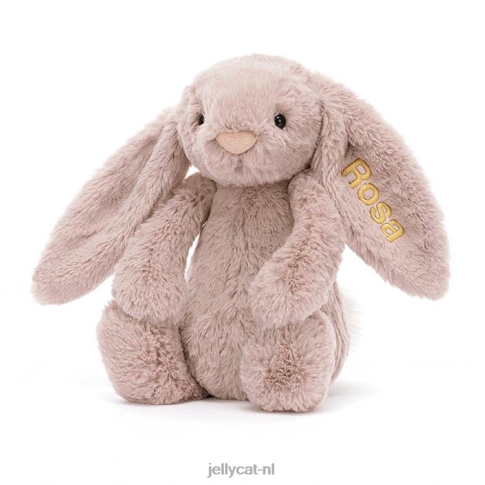 Jellycat gepersonaliseerd verlegen luxe konijntje rosa middelroze NJJ68155 speelgoed-