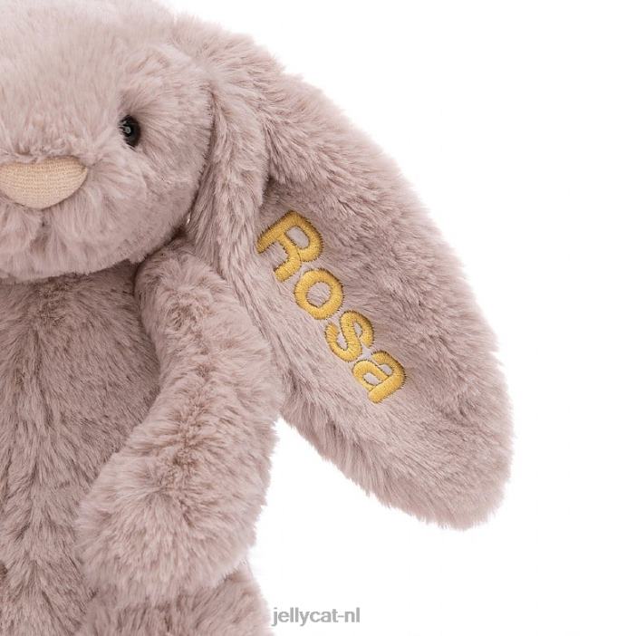 Jellycat gepersonaliseerd verlegen luxe konijntje rosa middelroze NJJ68155 speelgoed-
