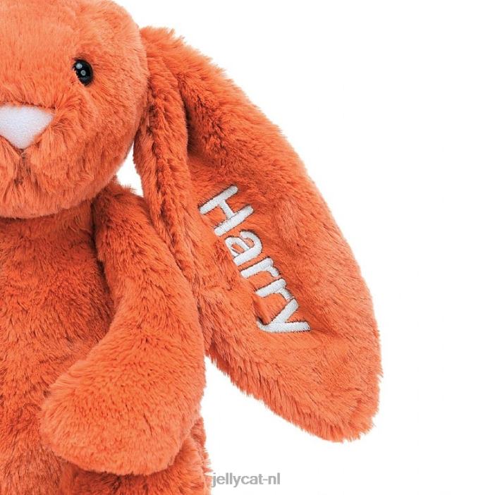 Jellycat gepersonaliseerd verlegen mandarijn konijntje medium oranje NJJ68502 speelgoed-
