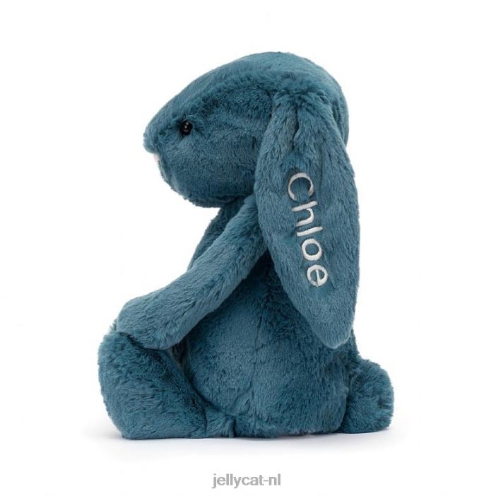 Jellycat gepersonaliseerd verlegen mineraalblauw konijntje medium kobaltblauw NJJ68346 speelgoed-