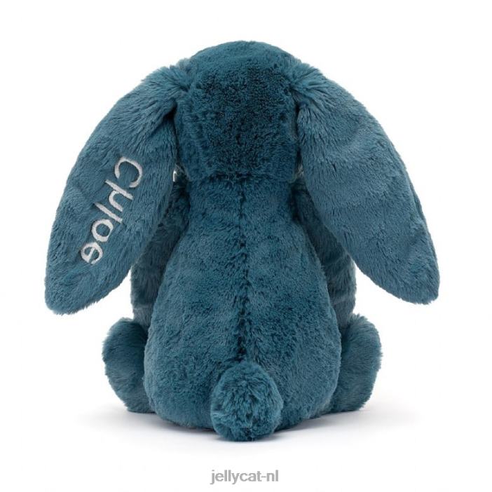 Jellycat gepersonaliseerd verlegen mineraalblauw konijntje medium kobaltblauw NJJ68346 speelgoed-