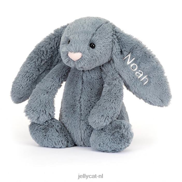 Jellycat gepersonaliseerd verlegen schemerig konijntje middenblauw NJJ6891 speelgoed-