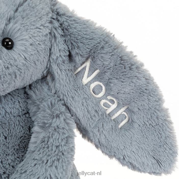 Jellycat gepersonaliseerd verlegen schemerig konijntje middenblauw NJJ6891 speelgoed-
