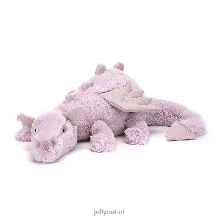 Jellycat gepersonaliseerde lavendeldraak enorme lila NJJ68456 speelgoed-