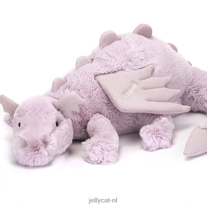 Jellycat gepersonaliseerde lavendeldraak enorme lila NJJ68456 speelgoed-