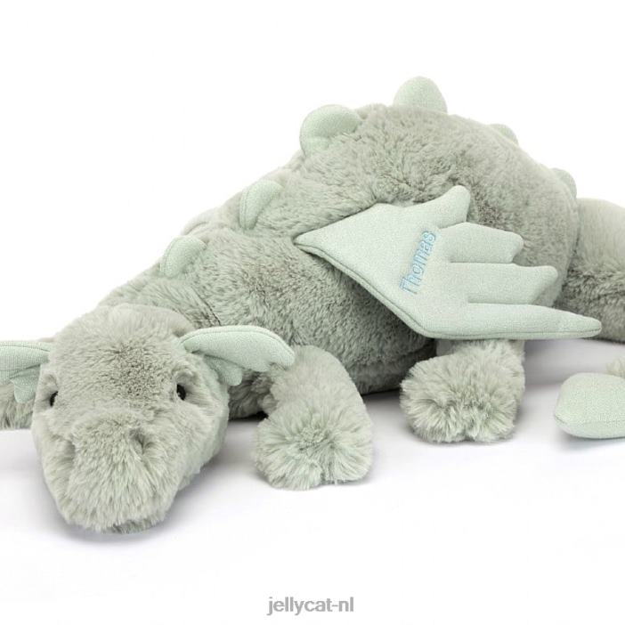 Jellycat gepersonaliseerde salie draak enorm lichtgroen NJJ68646 speelgoed-