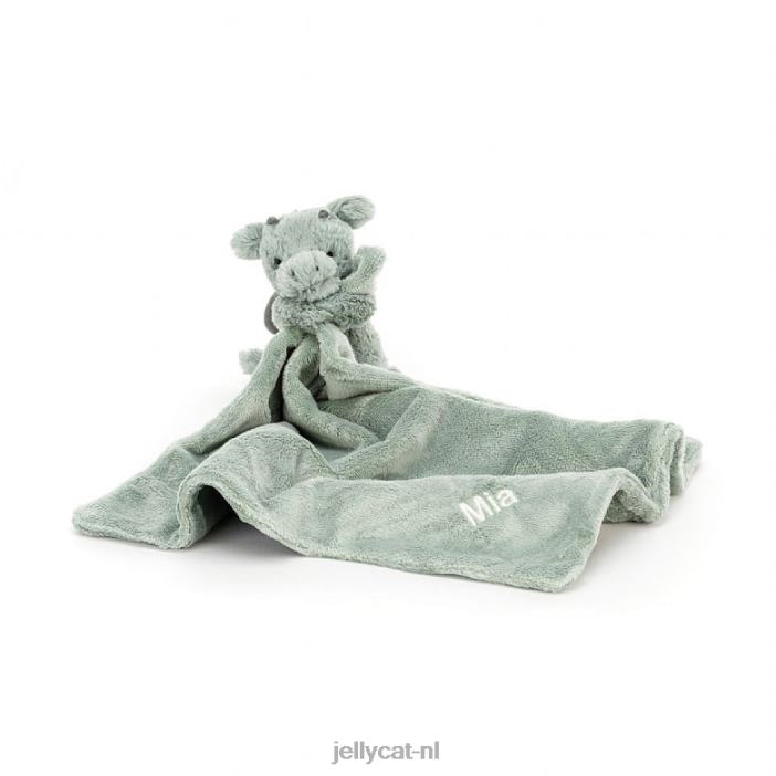 Jellycat gepersonaliseerde verlegen draakfopspeen groen NJJ68488 speelgoed-