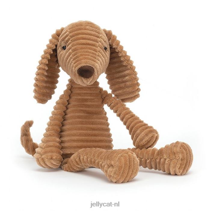 Jellycat geribbelde hond bruin NJJ68387 speelgoed-