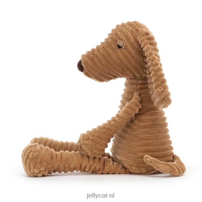 Jellycat geribbelde hond bruin NJJ68387 speelgoed-