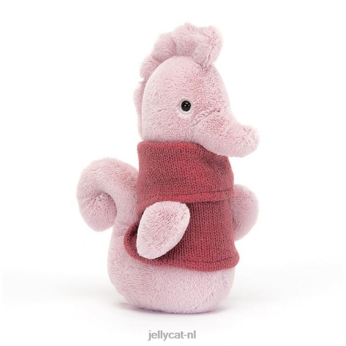 Jellycat gezellig crew zeepaardje lila NJJ68204 speelgoed-
